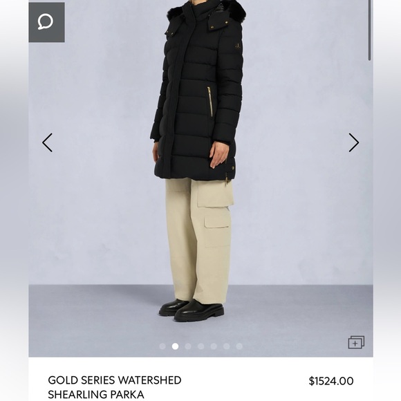 Womans Moose Knuckles Parka Black & Gold - Picture 5 of 6